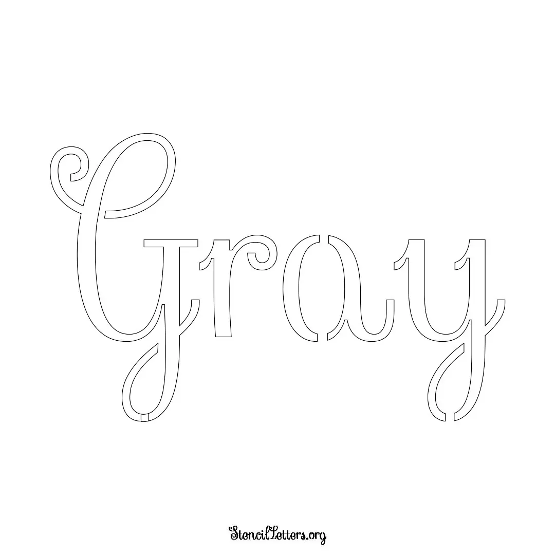 Gray Free Printable Family Name Stencils with 6 Unique Typography and Lettering Bridges