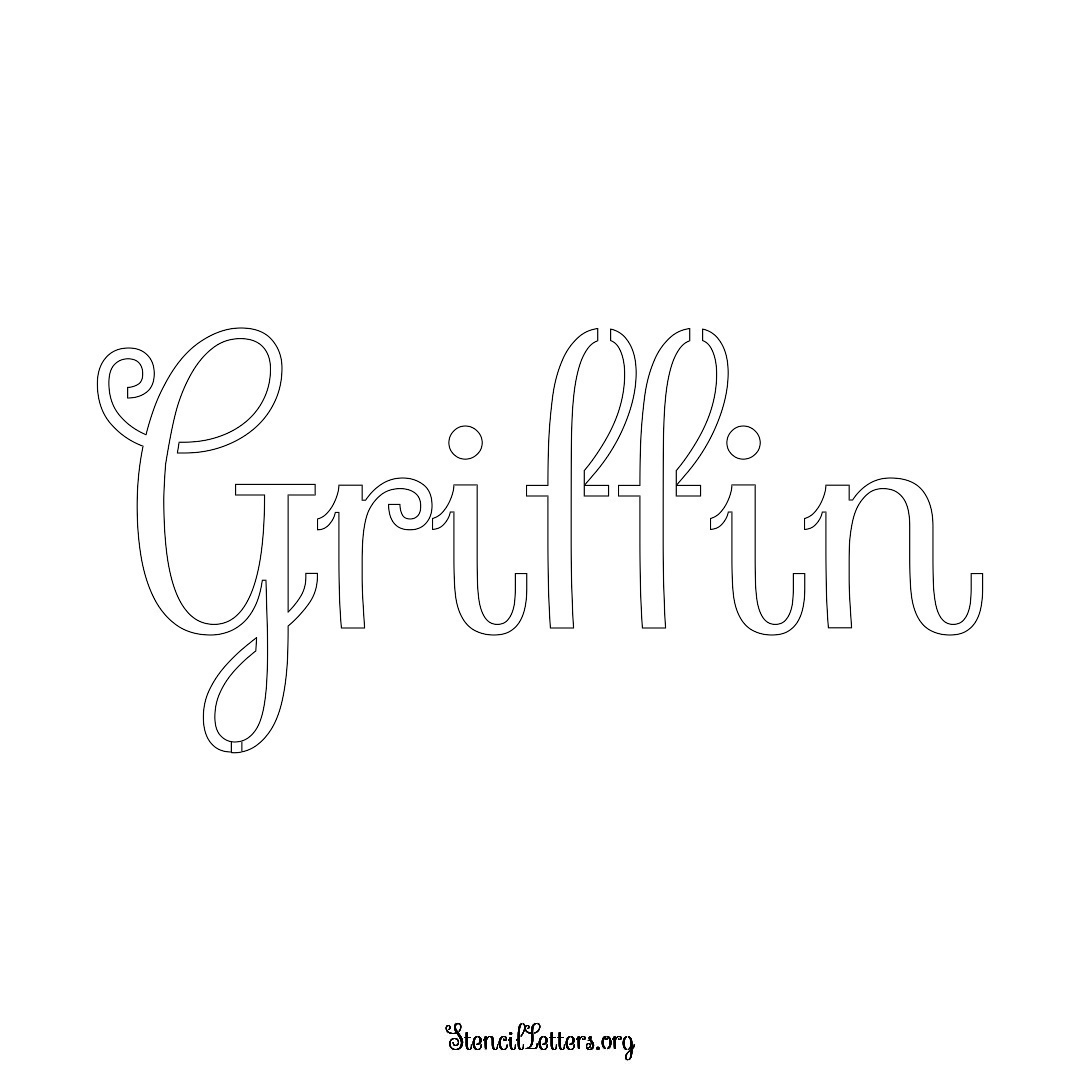 Griffin name stencil in Ornamental Cursive Lettering