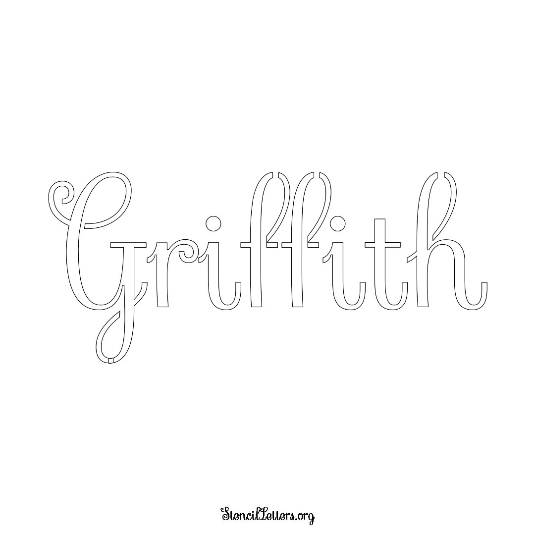 Griffith name stencil in Ornamental Cursive Lettering