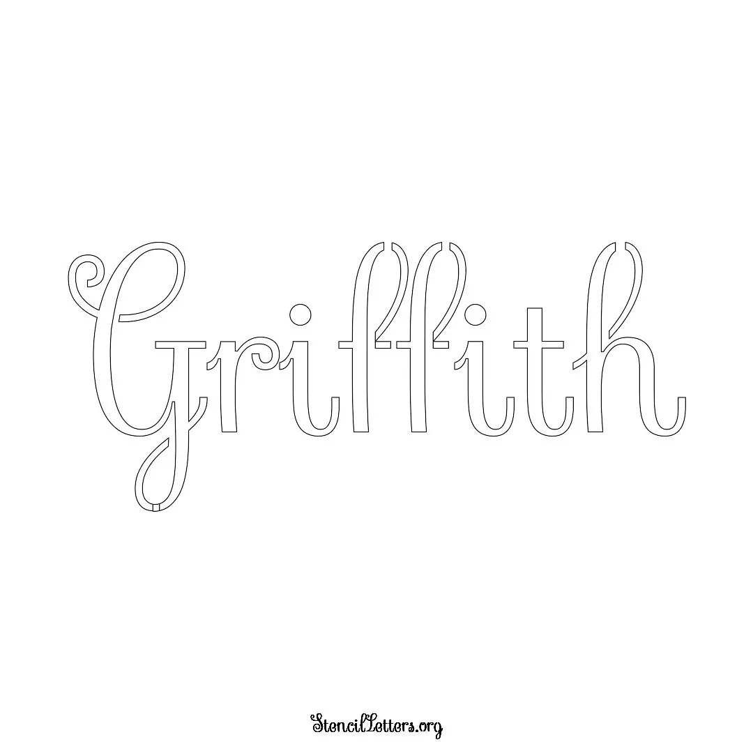 Griffith Free Printable Family Name Stencils with 6 Unique Typography and Lettering Bridges