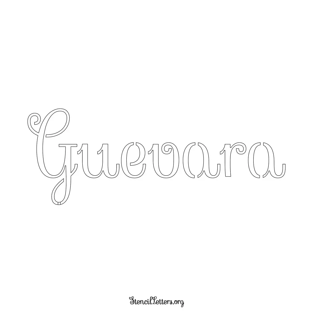 Guevara Free Printable Family Name Stencils with 6 Unique Typography and Lettering Bridges