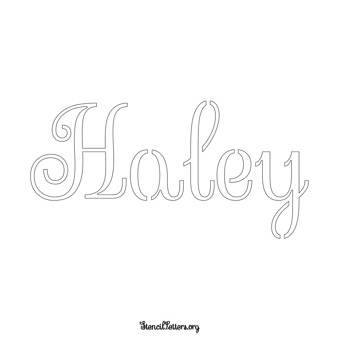 Haley name stencil in Ornamental Cursive Lettering