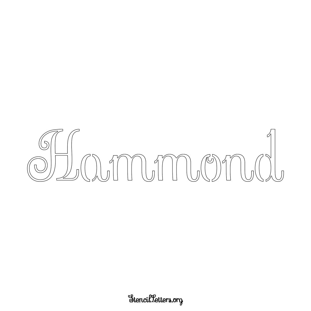 Hammond name stencil in Ornamental Cursive Lettering