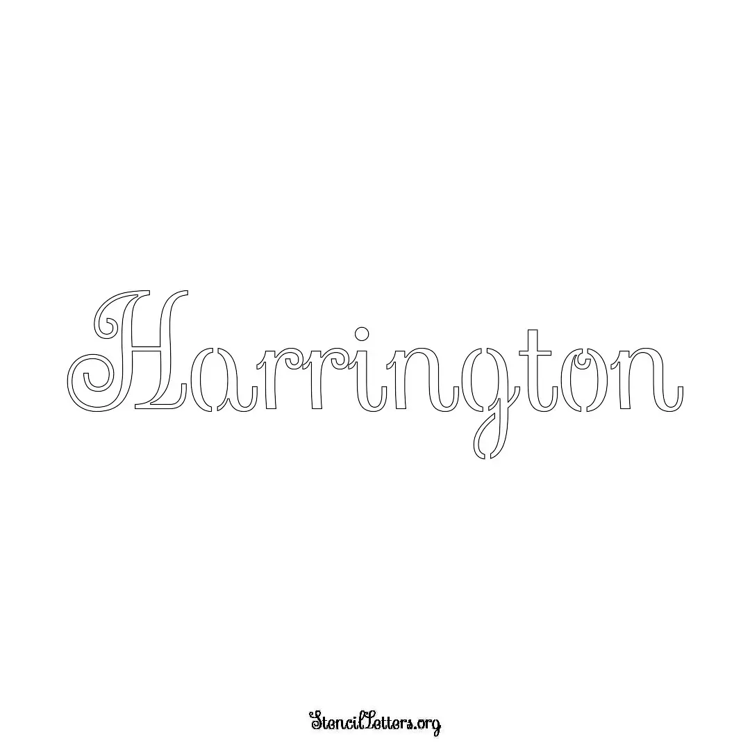 Harrington Free Printable Family Name Stencils with 6 Unique Typography and Lettering Bridges