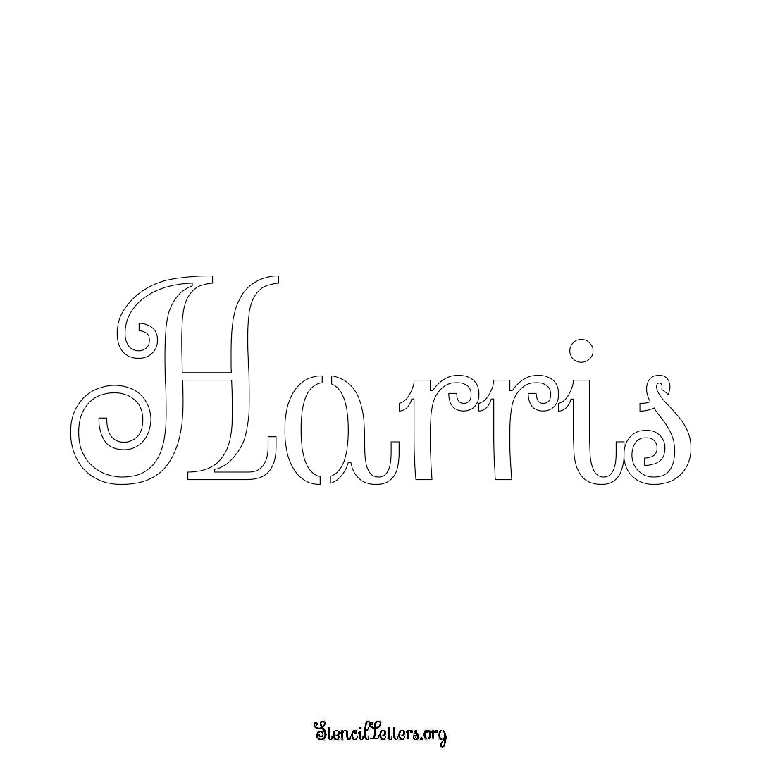 Harris name stencil in Ornamental Cursive Lettering