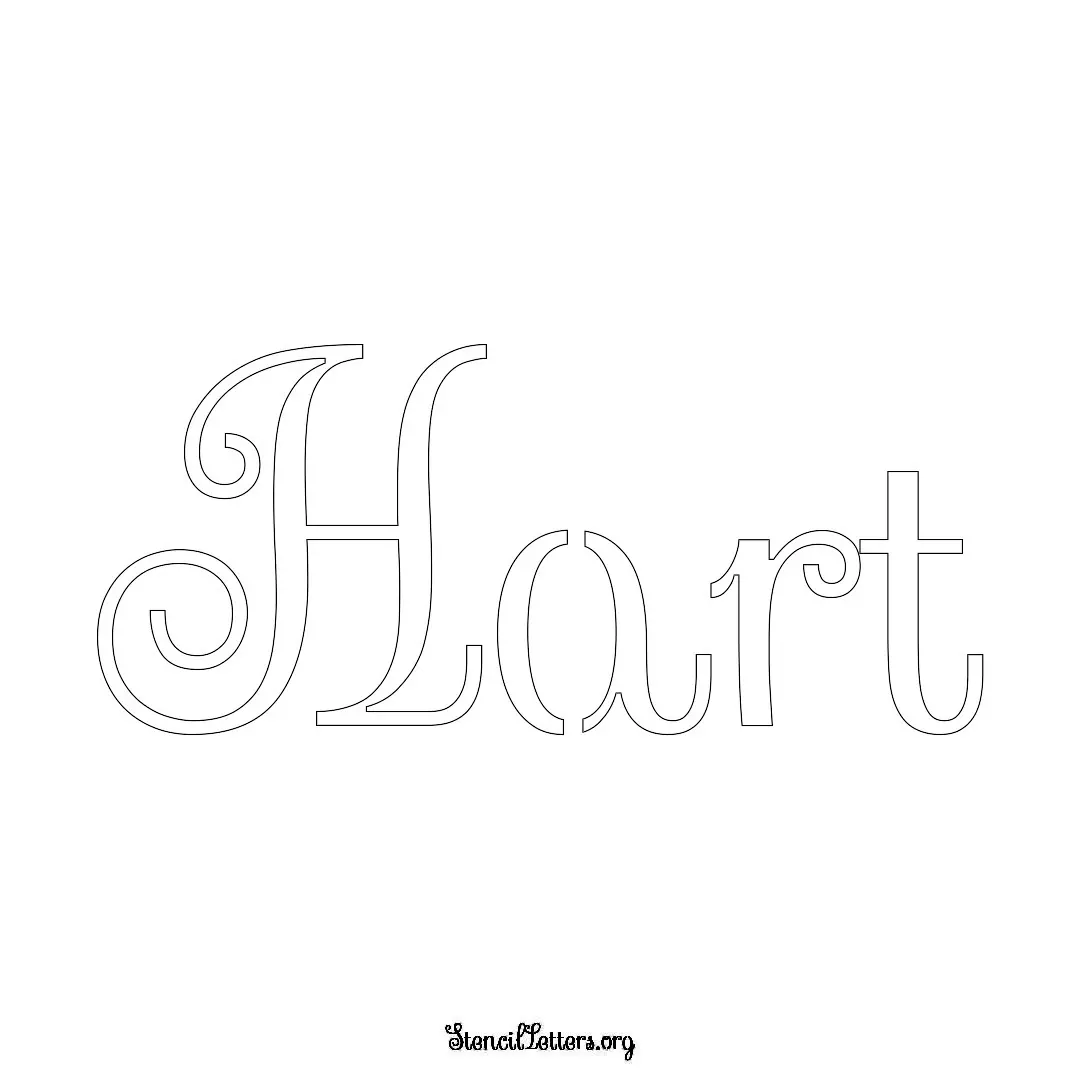 Hart Free Printable Family Name Stencils with 6 Unique Typography and Lettering Bridges