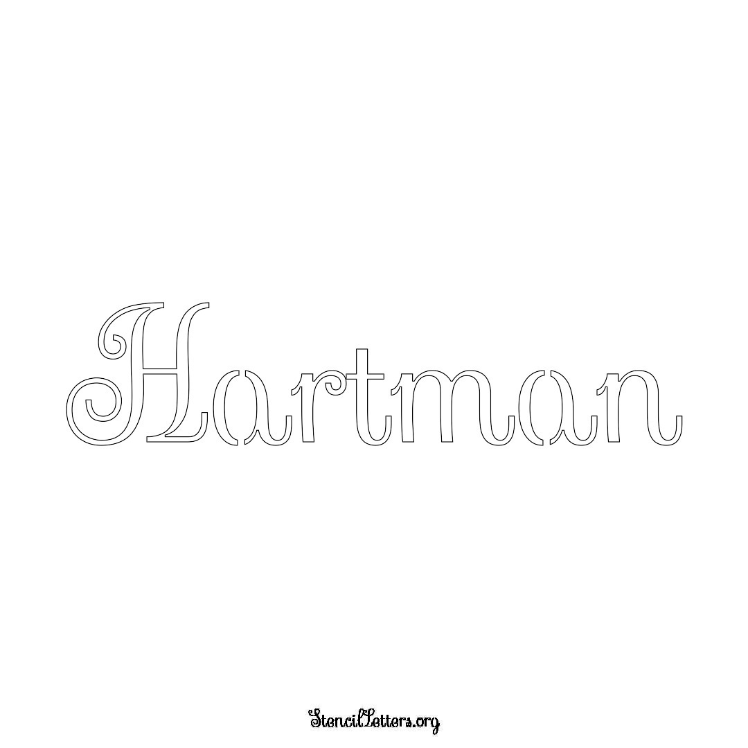 Hartman name stencil in Ornamental Cursive Lettering