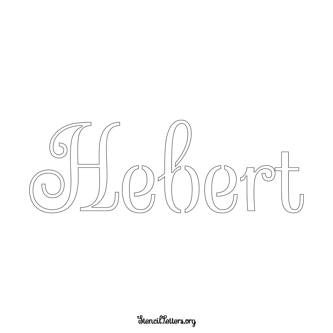 Hebert name stencil in Ornamental Cursive Lettering