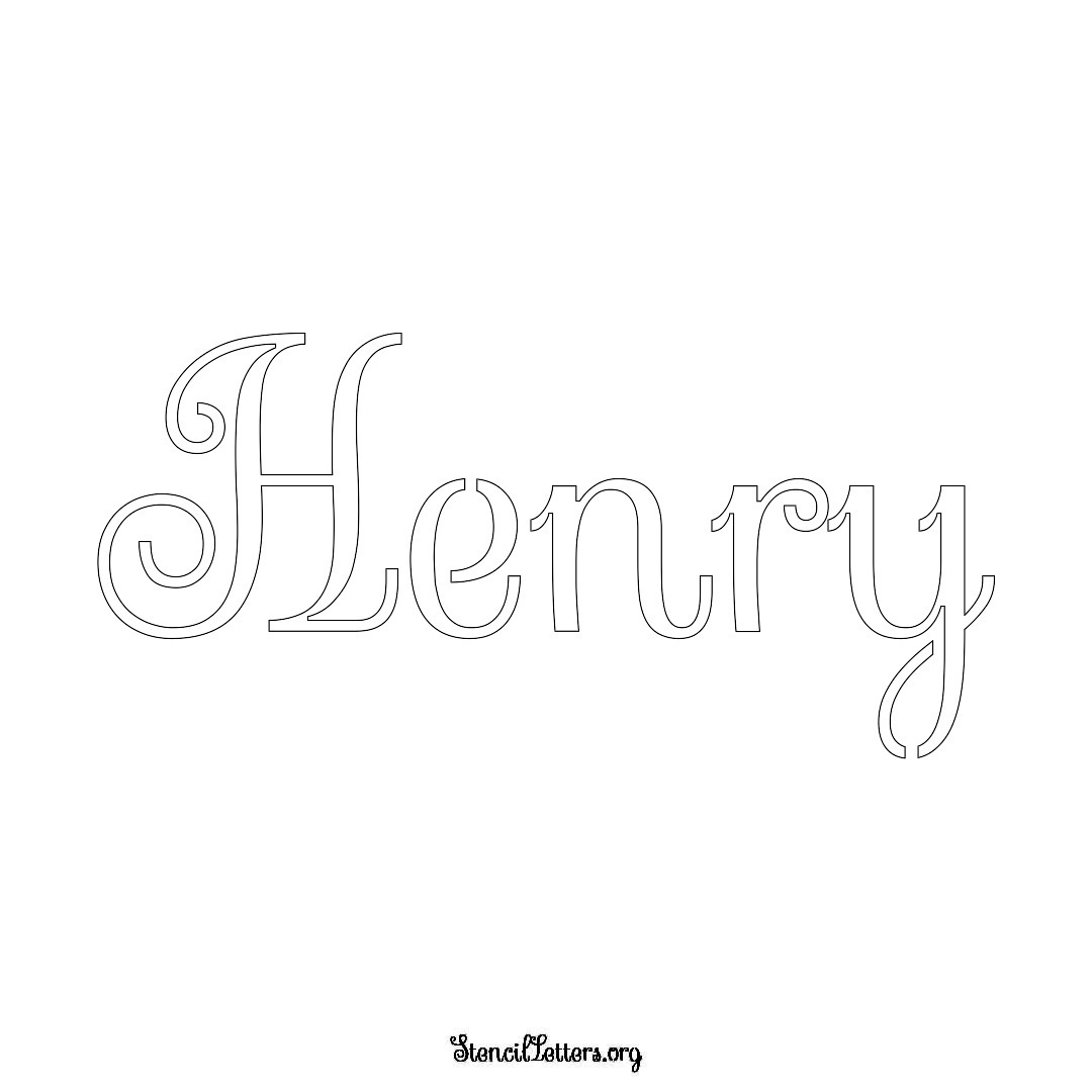 Henry name stencil in Ornamental Cursive Lettering