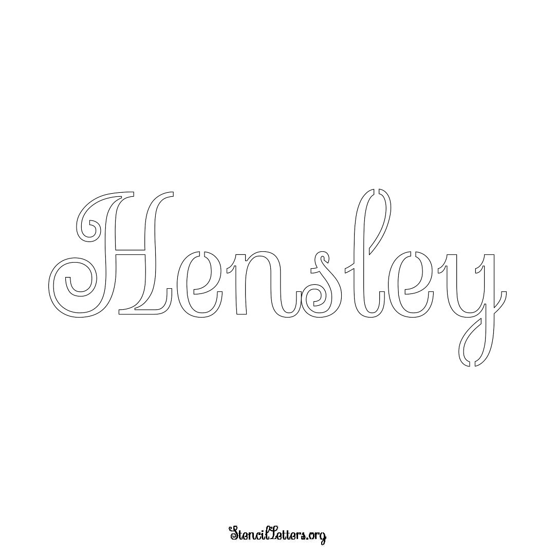 Hensley name stencil in Ornamental Cursive Lettering