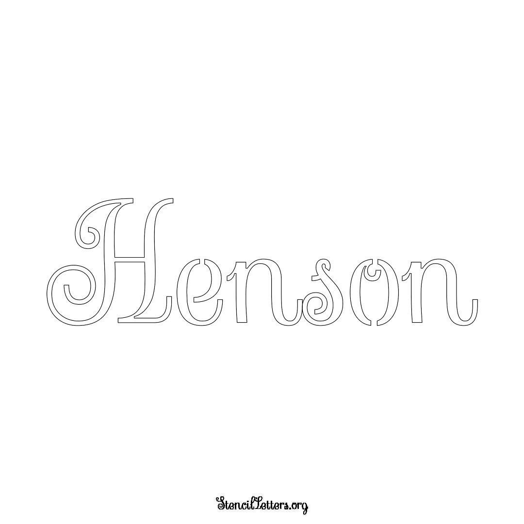 Henson name stencil in Ornamental Cursive Lettering