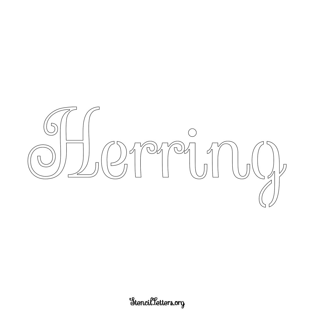 Herring name stencil in Ornamental Cursive Lettering