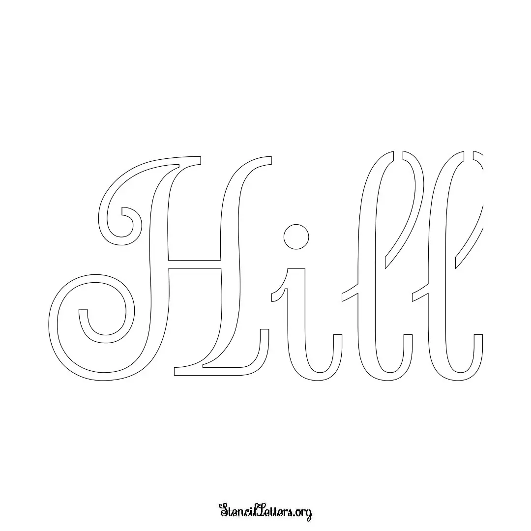 Hill Free Printable Family Name Stencils with 6 Unique Typography and Lettering Bridges