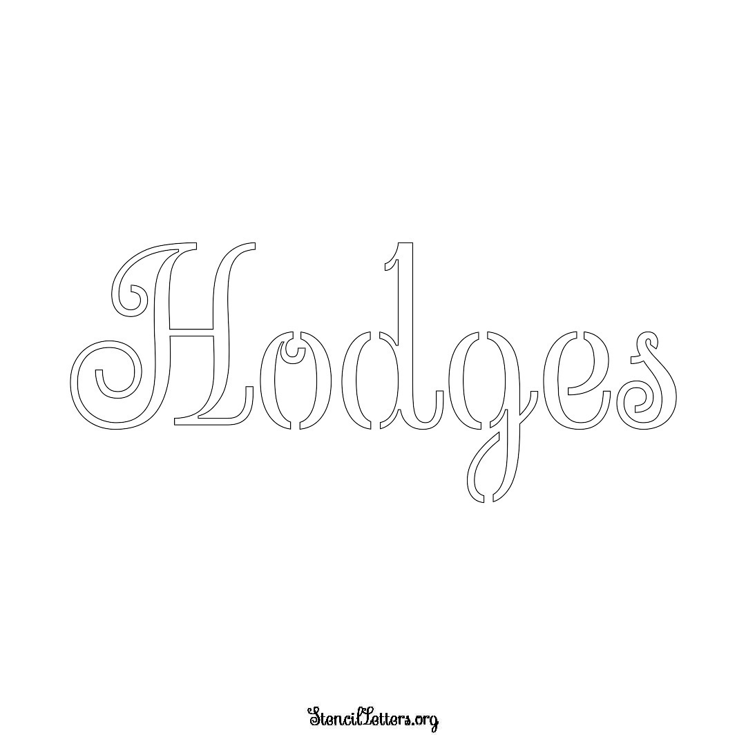 Hodges name stencil in Ornamental Cursive Lettering