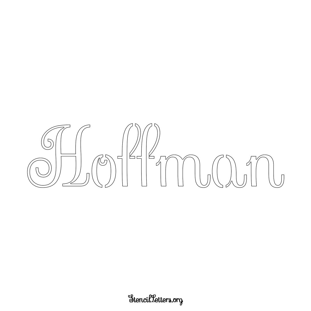 Hoffman name stencil in Ornamental Cursive Lettering