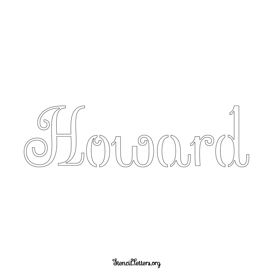 Howard name stencil in Ornamental Cursive Lettering