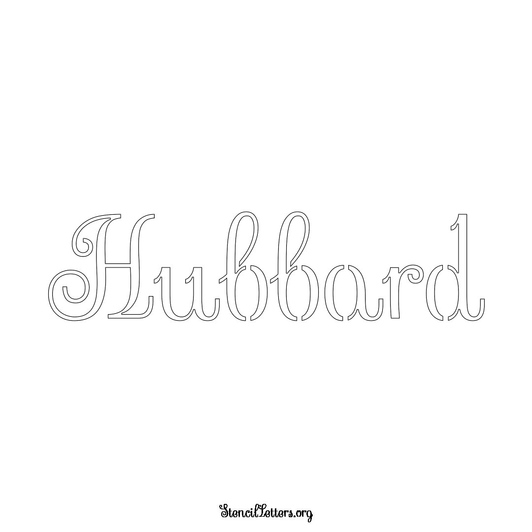 Hubbard name stencil in Ornamental Cursive Lettering