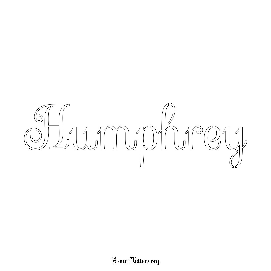 Humphrey name stencil in Ornamental Cursive Lettering