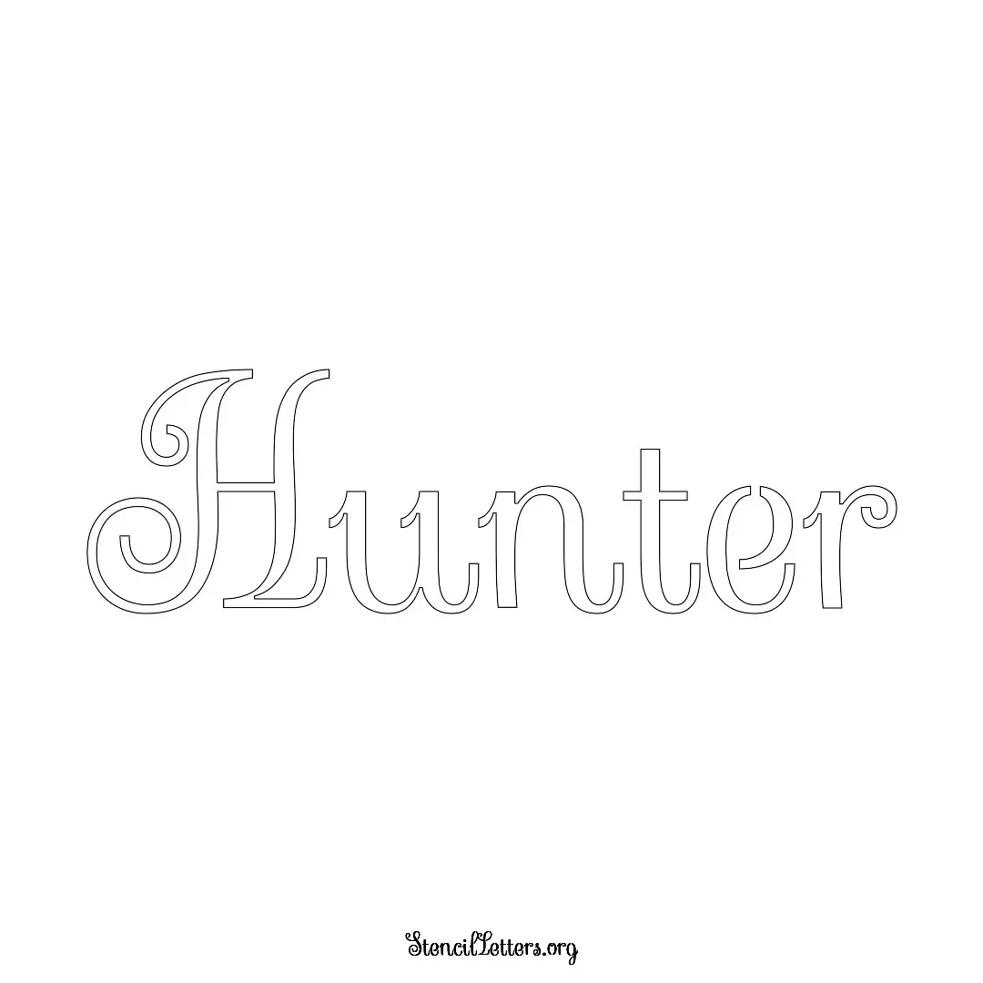 Hunter Free Printable Family Name Stencils with 6 Unique Typography and Lettering Bridges