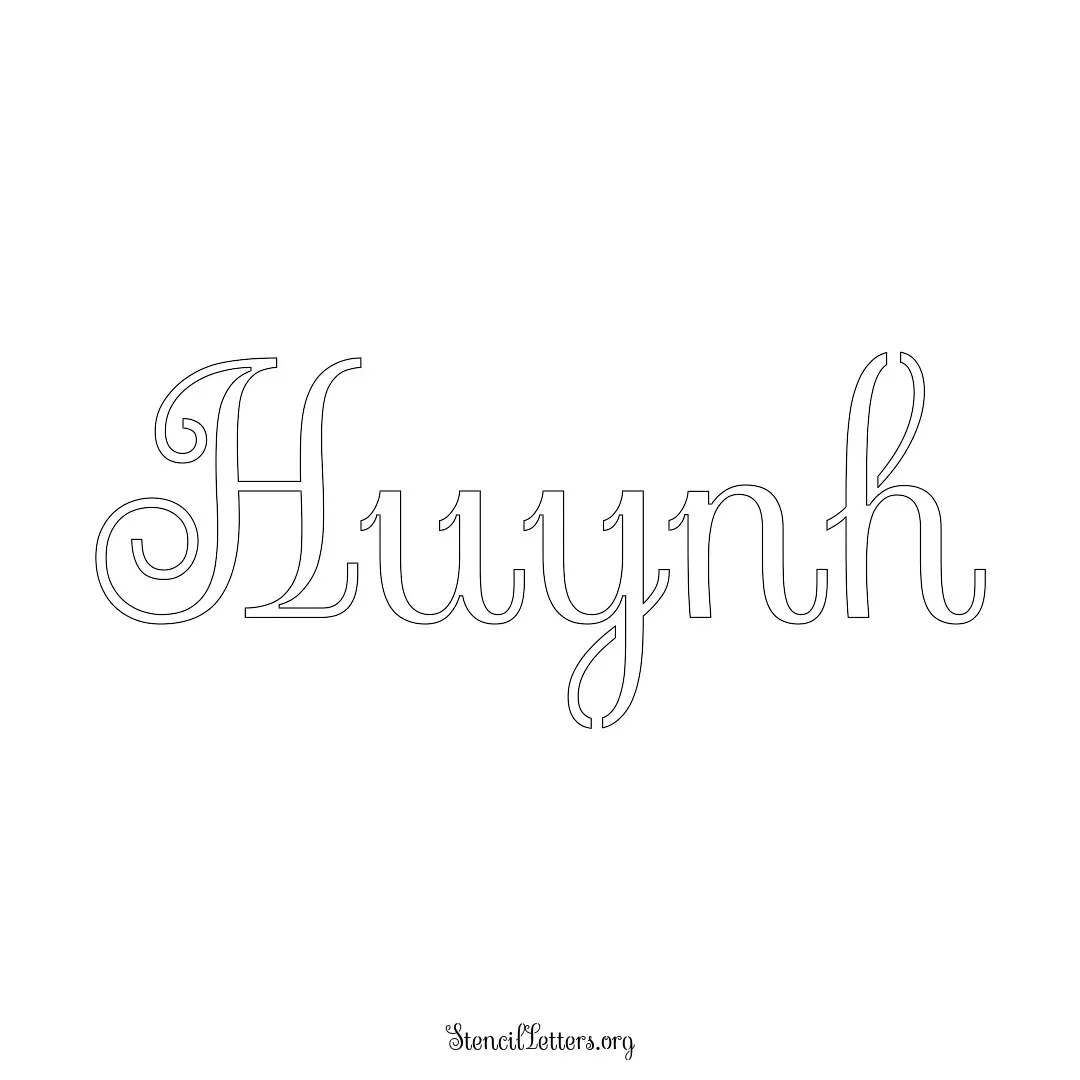 Huynh Free Printable Family Name Stencils with 6 Unique Typography and Lettering Bridges