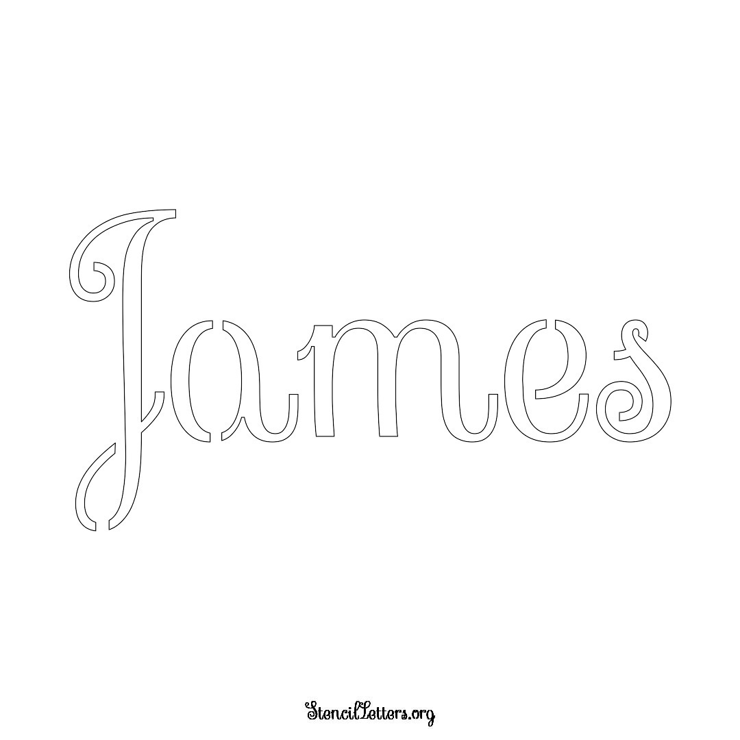 James name stencil in Ornamental Cursive Lettering