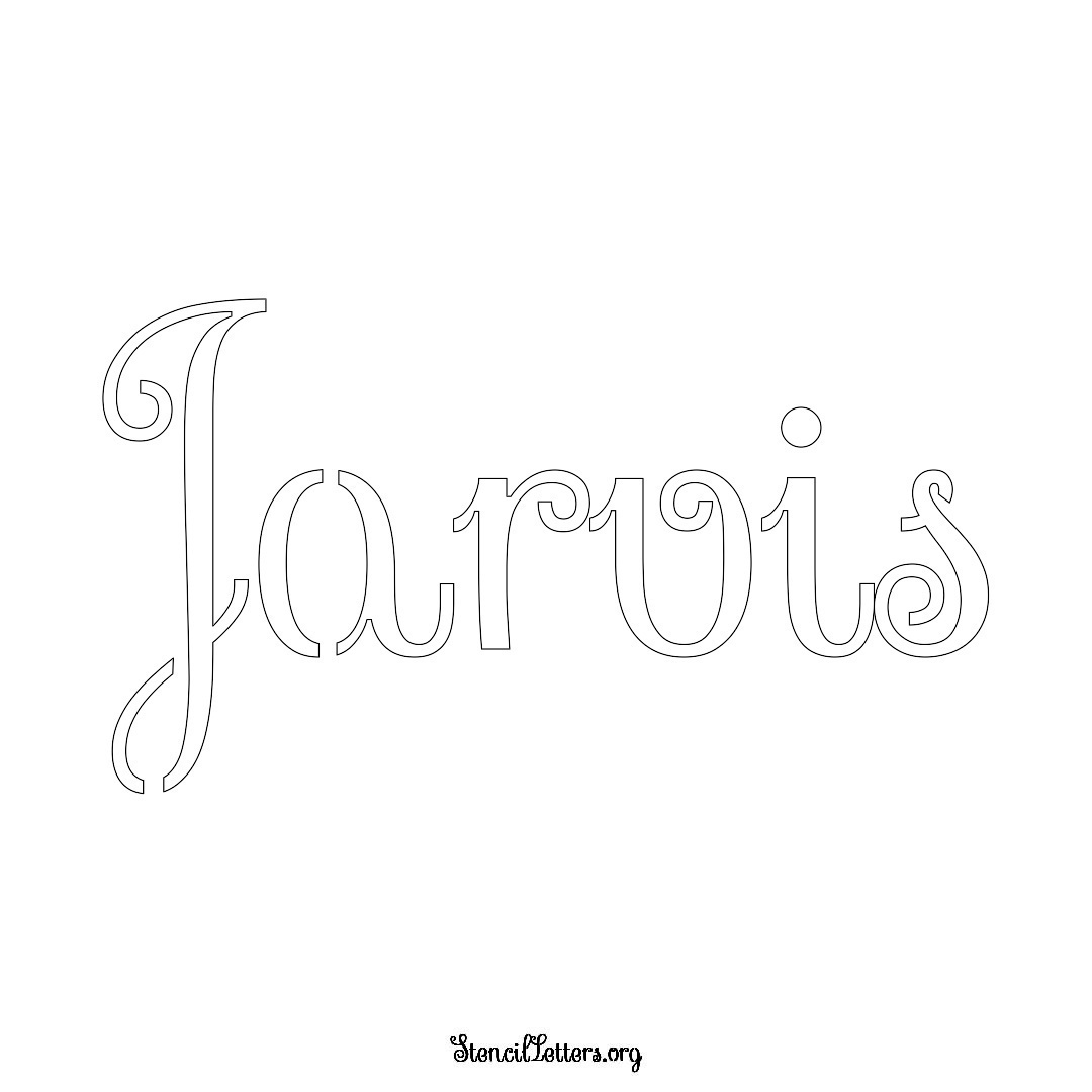 Jarvis name stencil in Ornamental Cursive Lettering