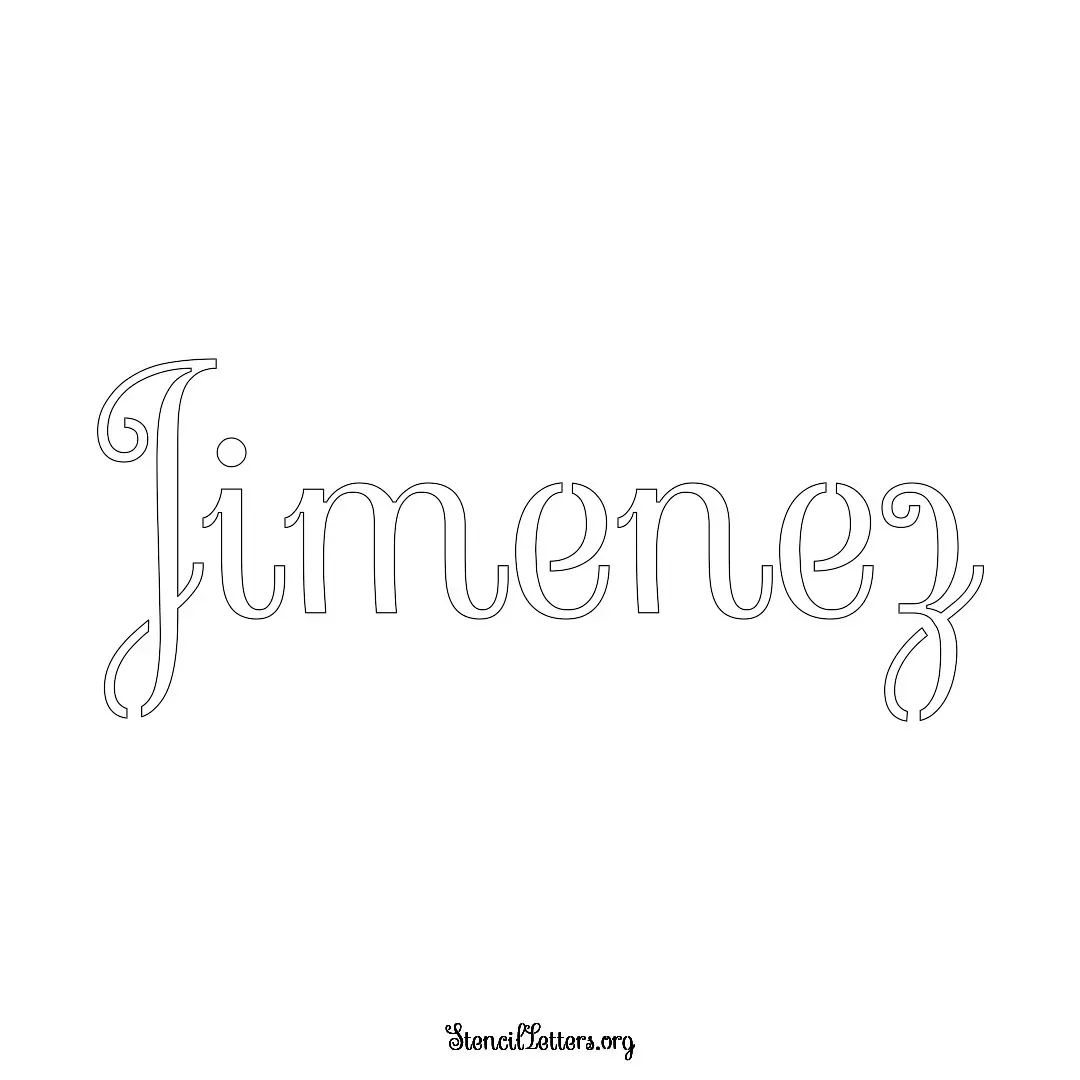 Jimenez Free Printable Family Name Stencils with 6 Unique Typography and Lettering Bridges