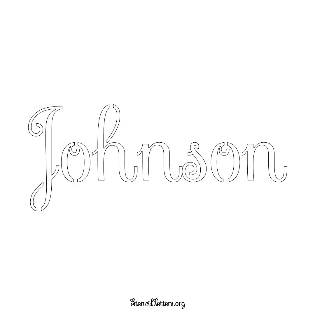 Johnson Free Printable Family Name Stencils with 6 Unique Typography and Lettering Bridges