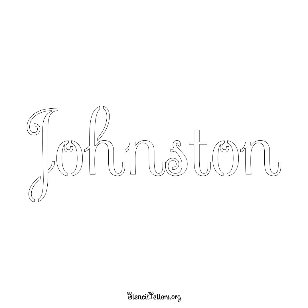 Johnston Free Printable Family Name Stencils with 6 Unique Typography and Lettering Bridges