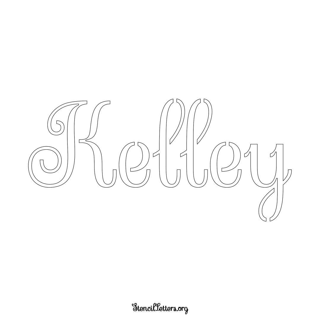 Kelley name stencil in Ornamental Cursive Lettering