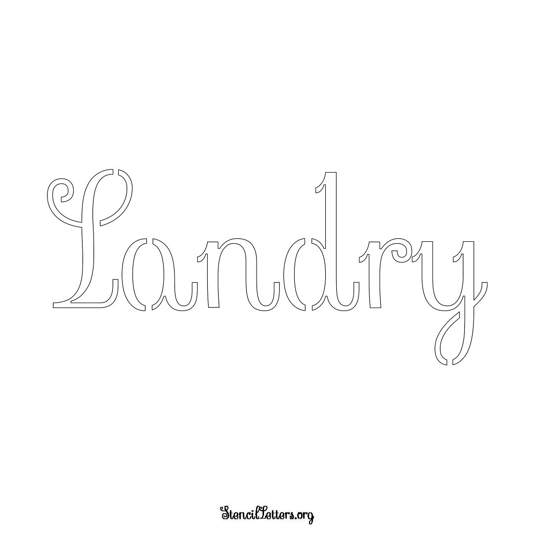 Landry name stencil in Ornamental Cursive Lettering