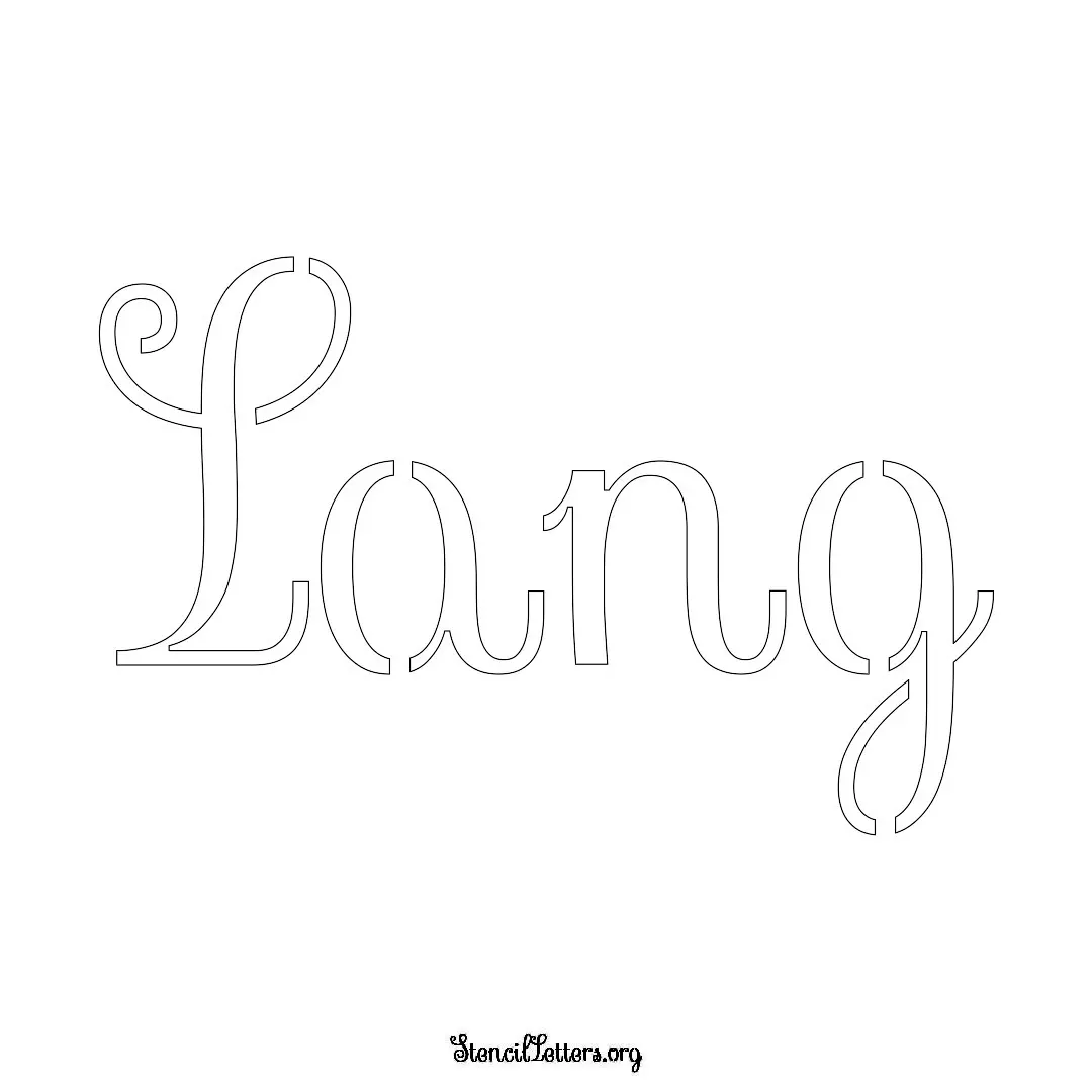 Lang Free Printable Family Name Stencils with 6 Unique Typography and Lettering Bridges