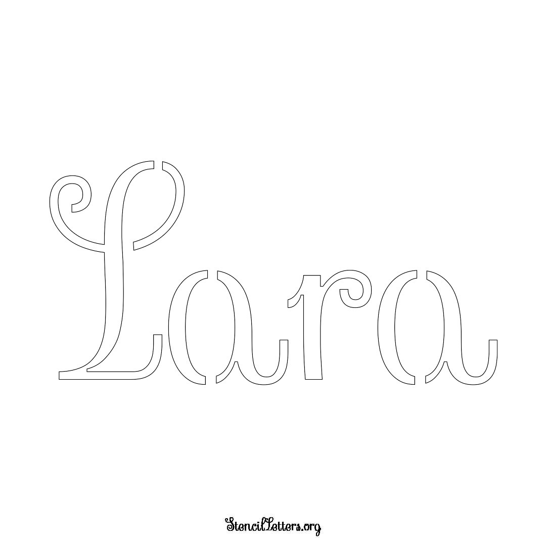 Lara name stencil in Ornamental Cursive Lettering