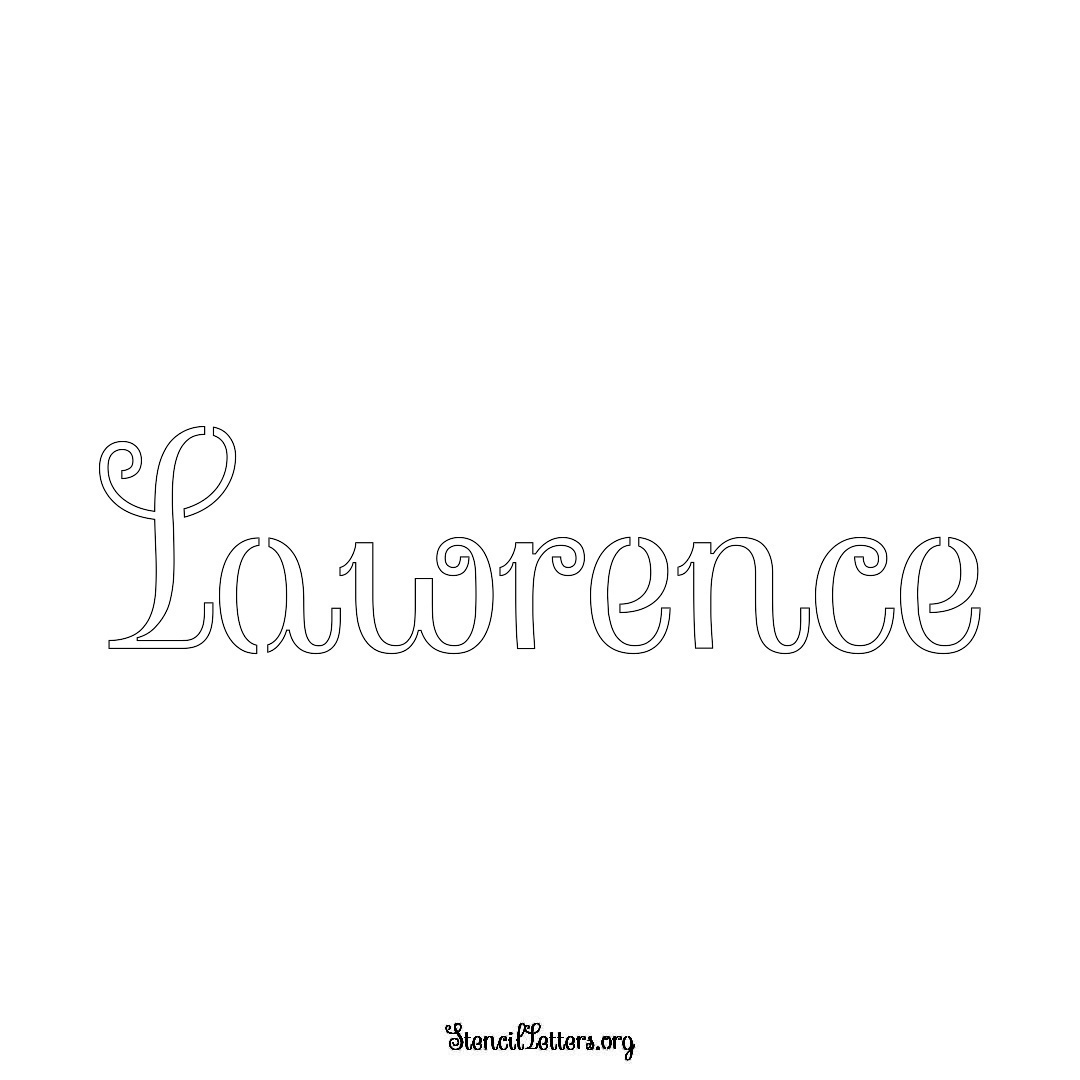 Lawrence name stencil in Ornamental Cursive Lettering