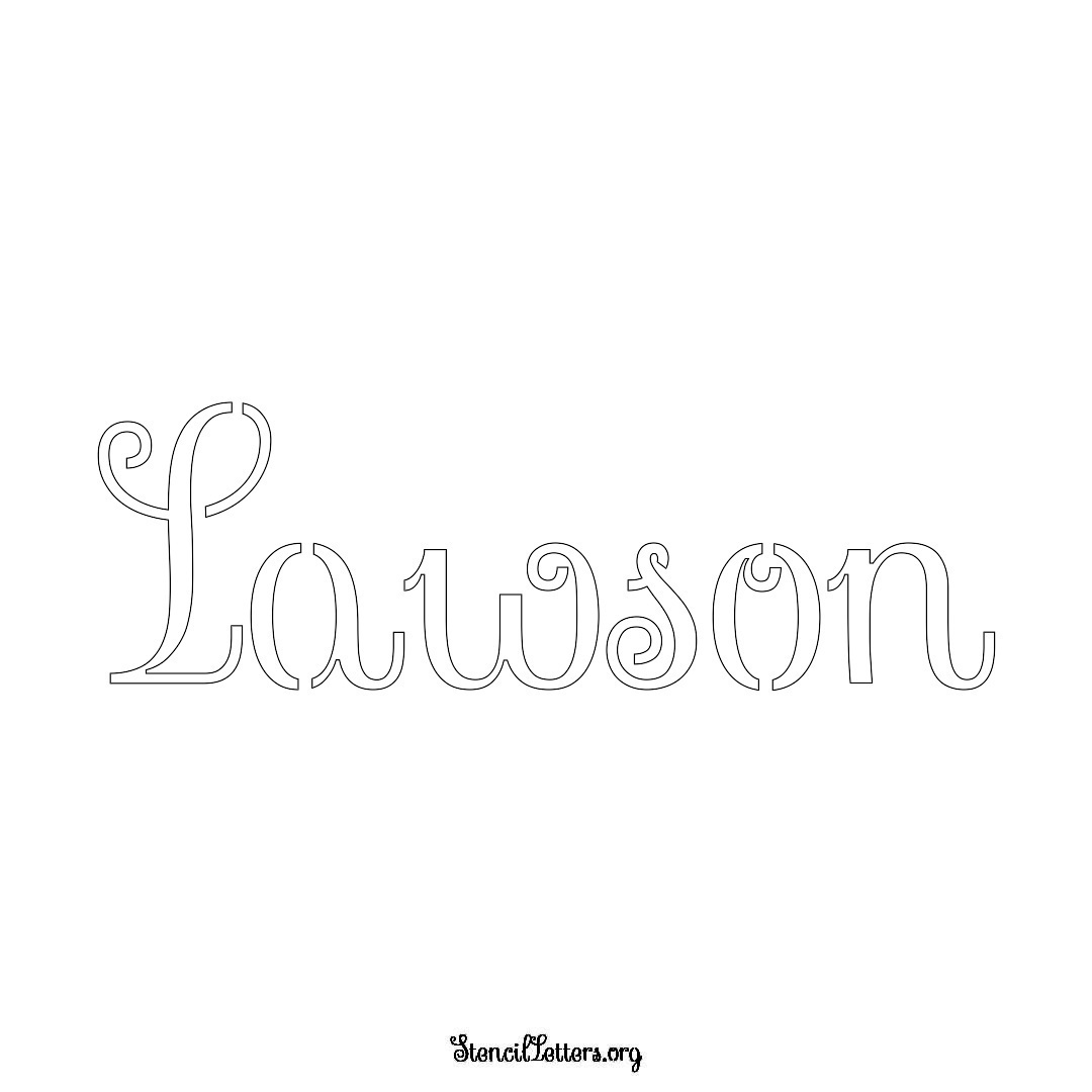 Lawson name stencil in Ornamental Cursive Lettering