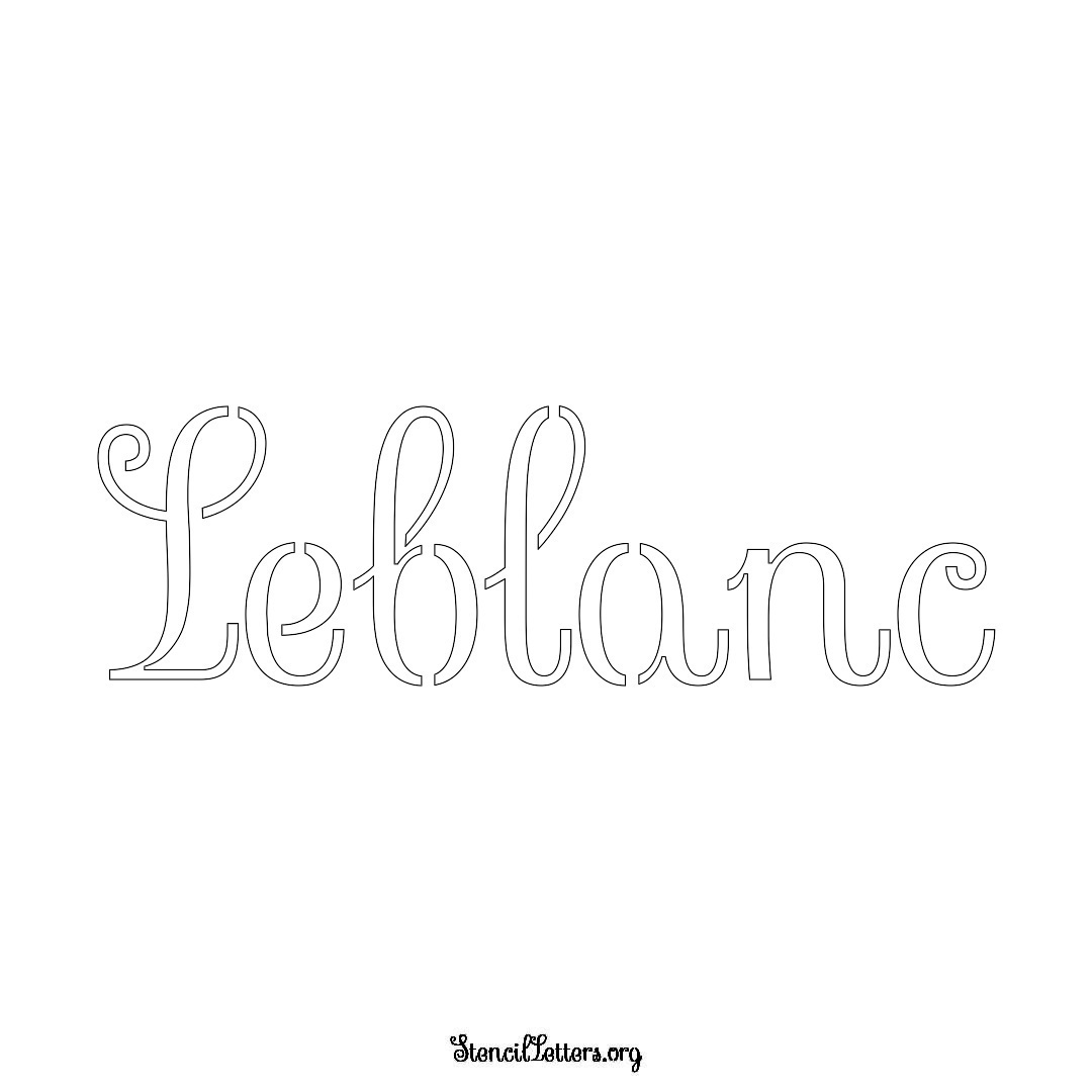 Leblanc name stencil in Ornamental Cursive Lettering