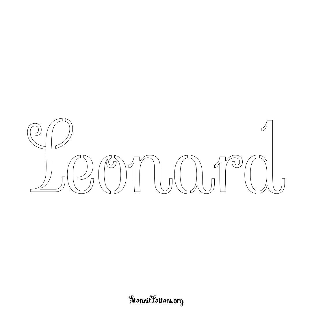 Leonard name stencil in Ornamental Cursive Lettering