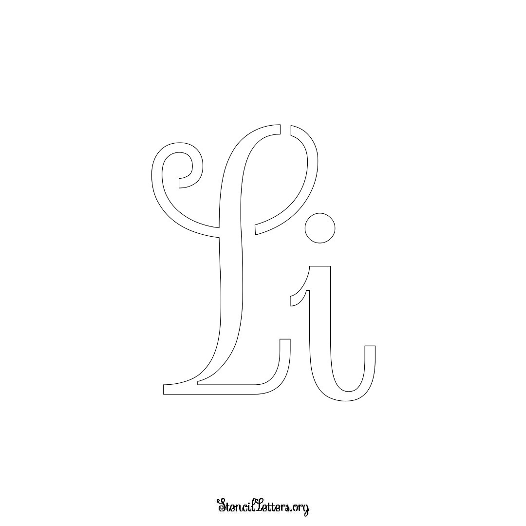 Li name stencil in Ornamental Cursive Lettering