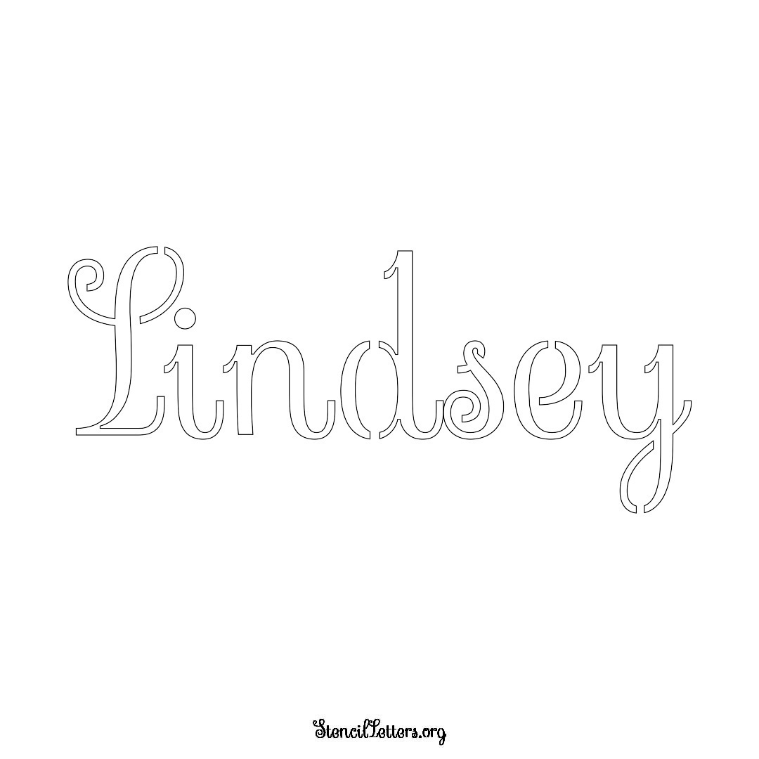 Lindsey name stencil in Ornamental Cursive Lettering