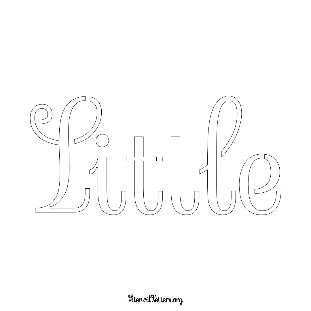 Little name stencil in Ornamental Cursive Lettering