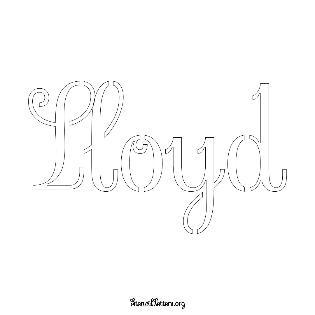 Lloyd name stencil in Ornamental Cursive Lettering