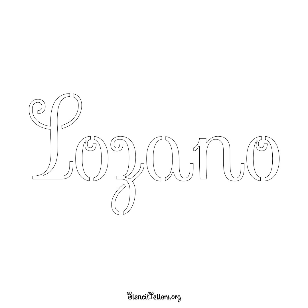 Lozano name stencil in Ornamental Cursive Lettering