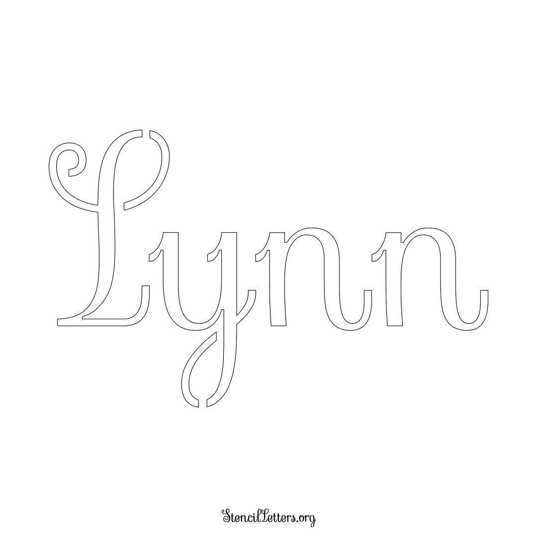 Lynn name stencil in Ornamental Cursive Lettering