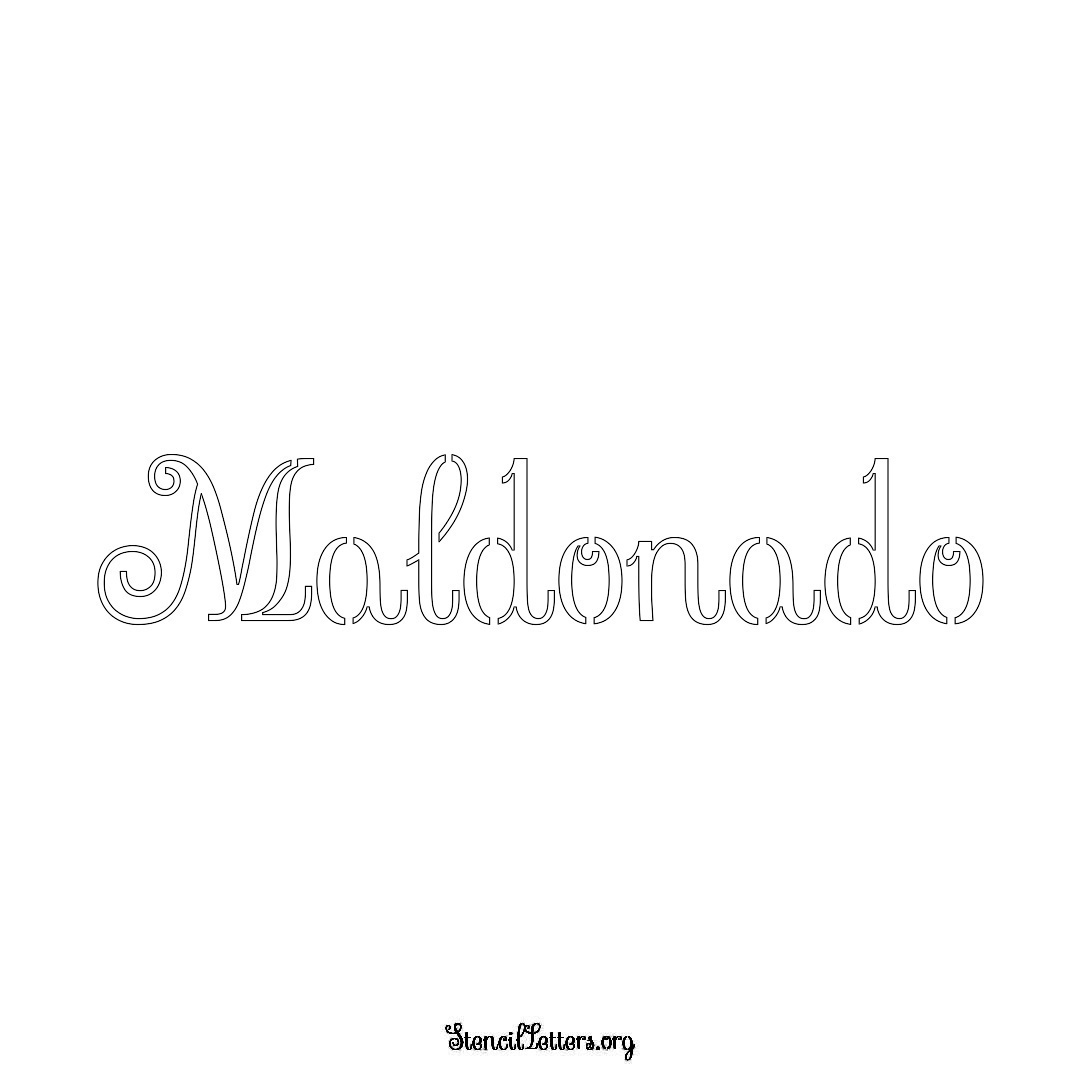 Maldonado name stencil in Ornamental Cursive Lettering
