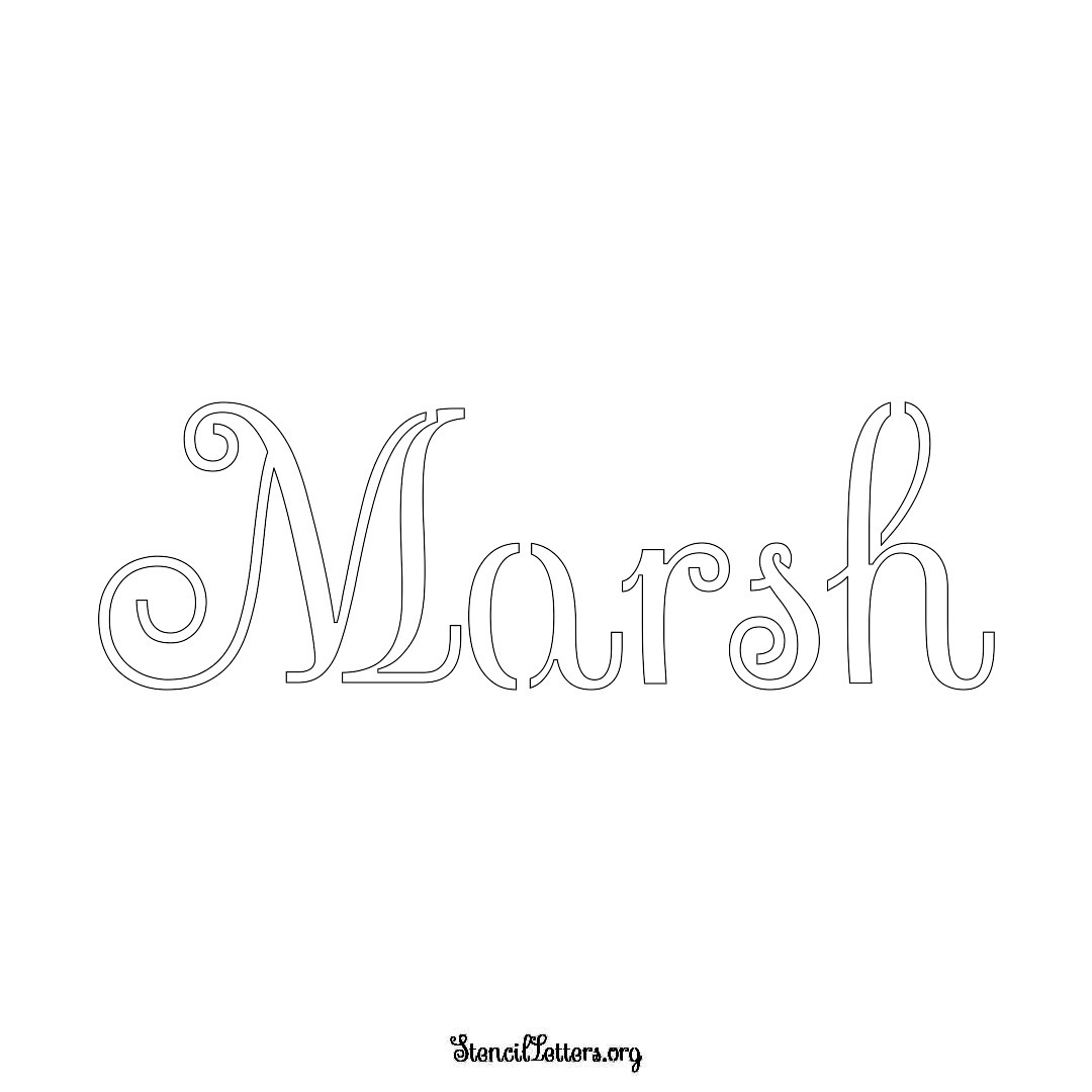 Marsh Free Printable Family Name Stencils with 6 Unique Typography and