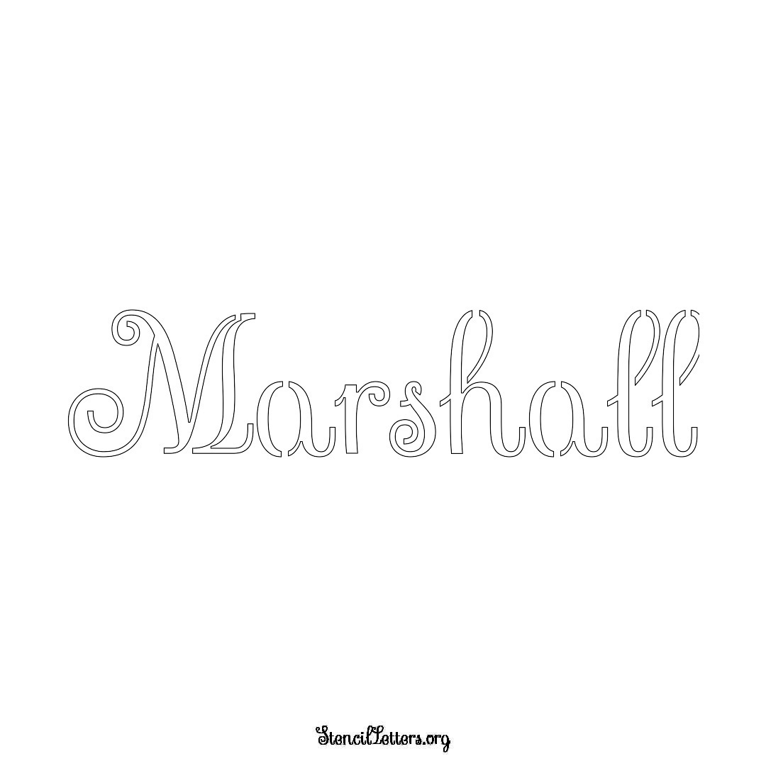 Marshall name stencil in Ornamental Cursive Lettering
