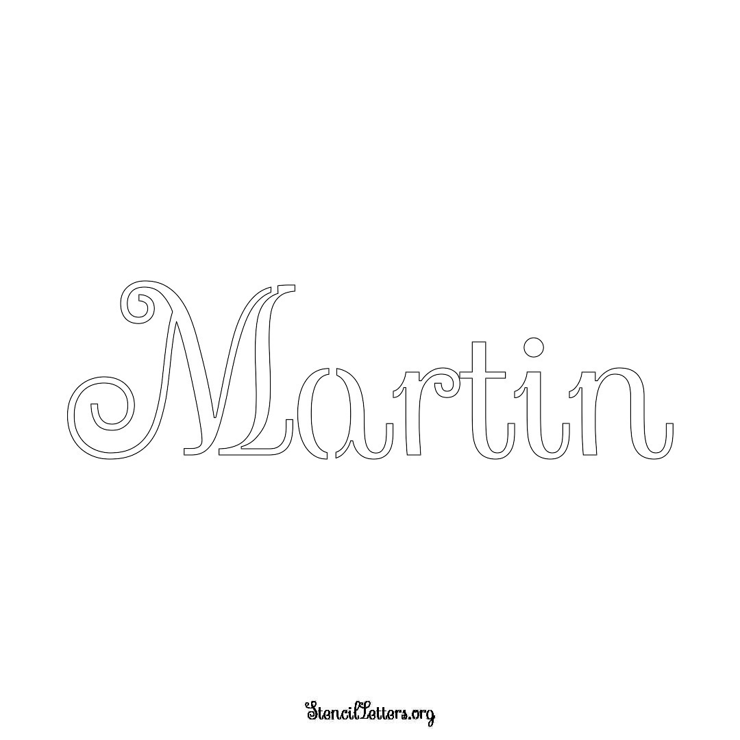 Martin name stencil in Ornamental Cursive Lettering
