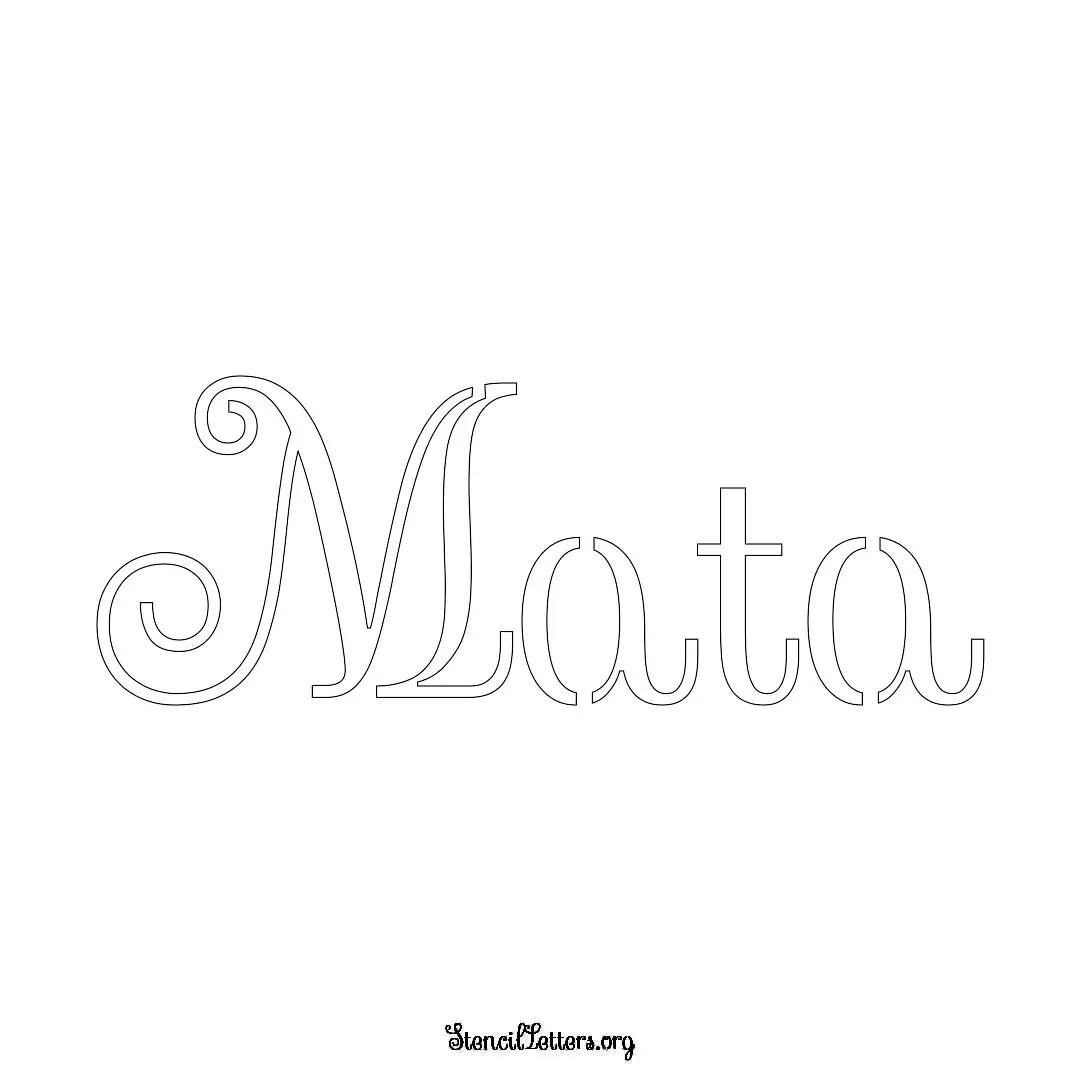 Mata Free Printable Family Name Stencils with 6 Unique Typography and Lettering Bridges