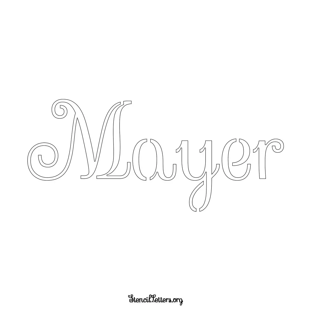 Mayer Free Printable Family Name Stencils with 6 Unique Typography and Lettering Bridges