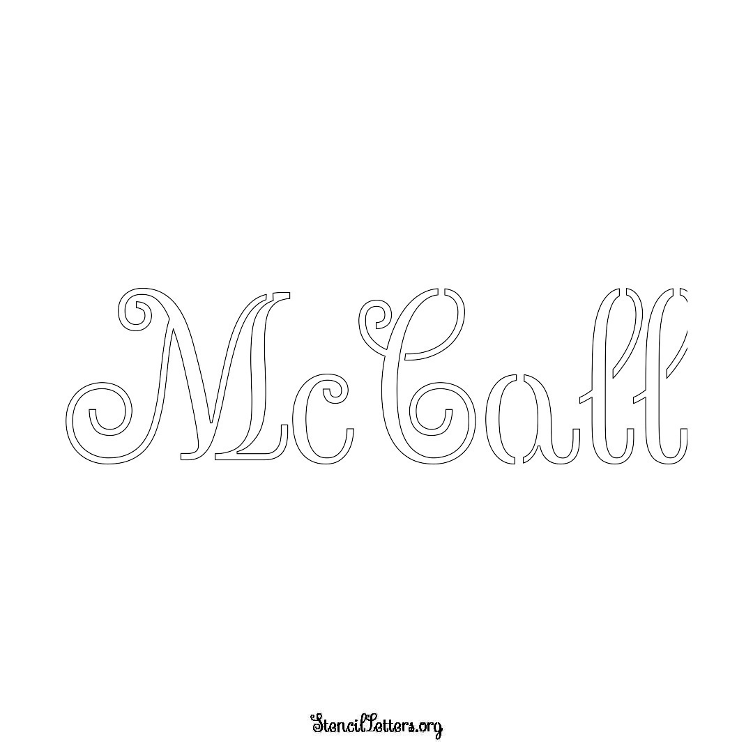 McCall name stencil in Ornamental Cursive Lettering